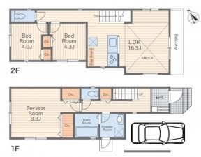 藤沢市辻堂元町、新築一戸建ての間取り画像です