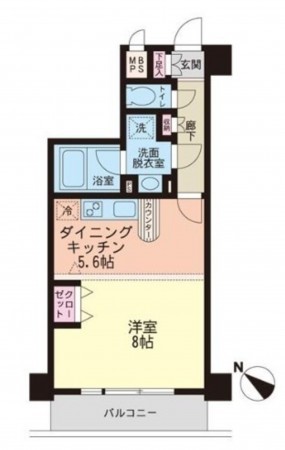 藤沢市片瀬海岸、マンションの間取り画像です