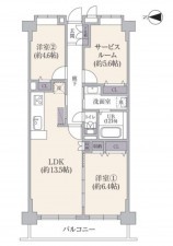 藤沢市辻堂、マンションの間取り画像です