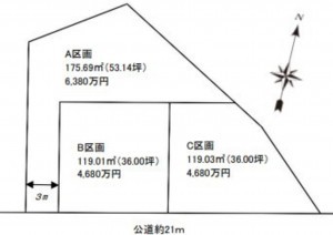 藤沢市辻堂、土地の間取り画像です
