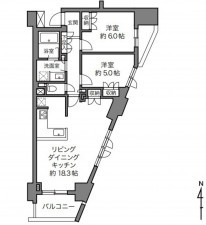 藤沢市辻堂新町、マンションの間取り画像です