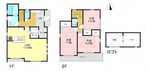 藤沢市辻堂太平台、新築一戸建ての間取り画像です