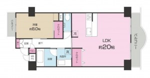 藤沢市片瀬海岸、マンションの間取り画像です