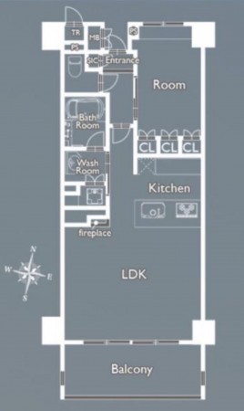 藤沢市片瀬海岸、マンションの間取り画像です