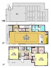 藤沢市鵠沼海岸、中古一戸建ての間取り画像です