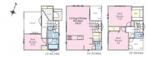藤沢市弥勒寺、新築一戸建ての間取り画像です