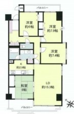 藤沢市片瀬海岸、マンションの間取り画像です