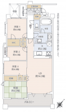 藤沢市鵠沼海岸、マンションの間取り画像です