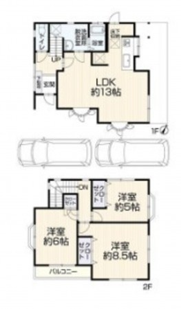 藤沢市鵠沼藤が谷、中古一戸建ての間取り画像です