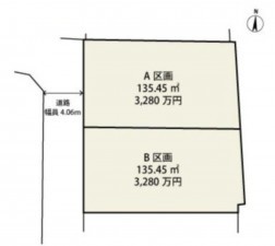 藤沢市大鋸、土地の間取り画像です