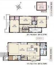 藤沢市弥勒寺、新築一戸建ての間取り画像です