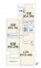 藤沢市大庭、マンションの間取り画像です