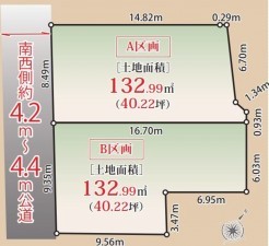 藤沢市片瀬、土地の間取り画像です