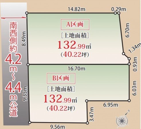 藤沢市片瀬、土地の間取り画像です