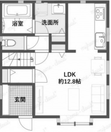 藤沢市西富、中古一戸建ての間取り画像です