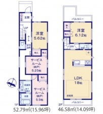 藤沢市藤が岡、新築一戸建ての間取り画像です