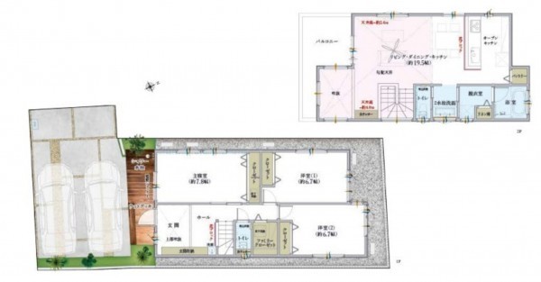 藤沢市辻堂元町、新築一戸建ての間取り画像です