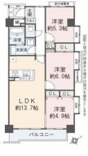 藤沢市辻堂、マンションの間取り画像です