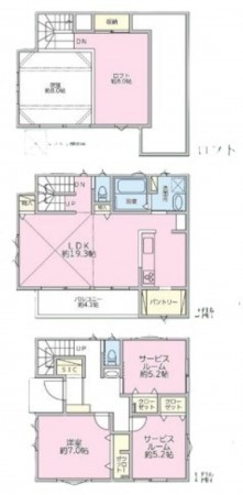 藤沢市城南、新築一戸建ての間取り画像です