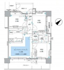 藤沢市城南、マンションの間取り画像です