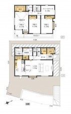 藤沢市渡内、新築一戸建ての間取り画像です