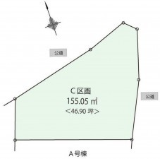 藤沢市渡内、土地の間取り画像です