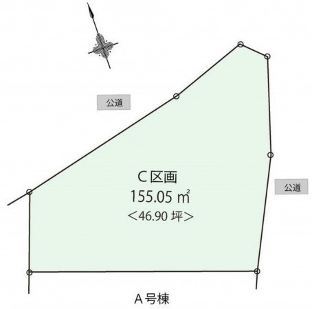 藤沢市渡内、土地の間取り画像です