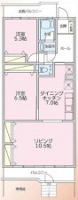 藤沢市辻堂西海岸、マンションの間取り画像です