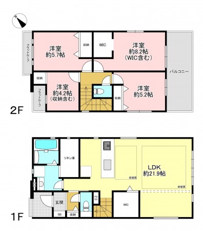 藤沢市本鵠沼、新築一戸建ての間取り画像です