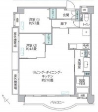 藤沢市片瀬海岸、マンションの間取り画像です