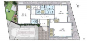 藤沢市辻堂、新築一戸建ての間取り画像です
