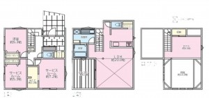 藤沢市城南、新築一戸建ての間取り画像です