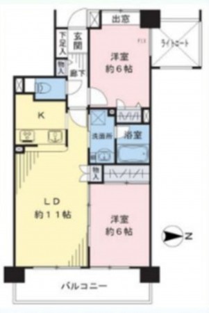 藤沢市南藤沢、マンションの間取り画像です