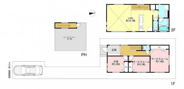 藤沢市辻堂東海岸、新築一戸建ての間取り画像です