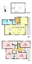 藤沢市鵠沼海岸、新築一戸建ての間取り画像です
