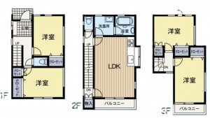 藤沢市西富、中古一戸建ての間取り画像です