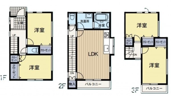 藤沢市西富、中古一戸建ての間取り画像です
