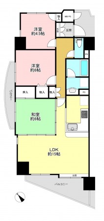 藤沢市川名、マンションの間取り画像です