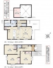藤沢市鵠沼海岸、新築一戸建ての間取り画像です