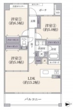 藤沢市片瀬、マンションの間取り画像です