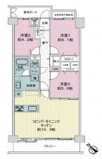 藤沢市藤沢、マンションの間取り画像です