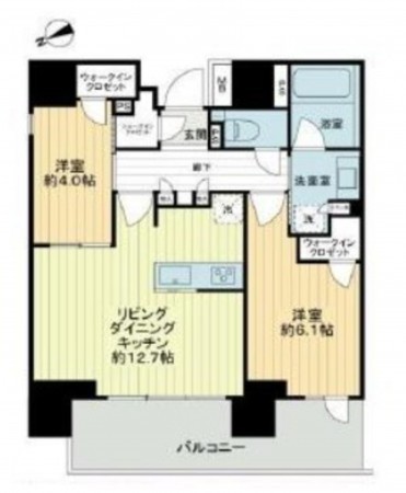 藤沢市片瀬海岸、マンションの間取り画像です