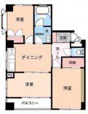 藤沢市南藤沢、マンションの間取り画像です
