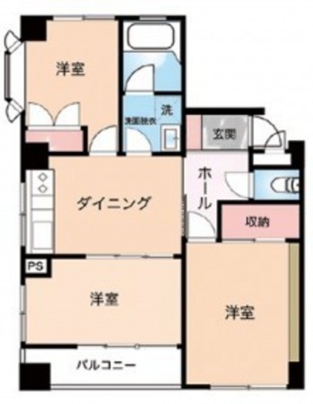 藤沢市南藤沢、マンションの間取り画像です