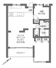 藤沢市片瀬海岸、マンションの間取り画像です