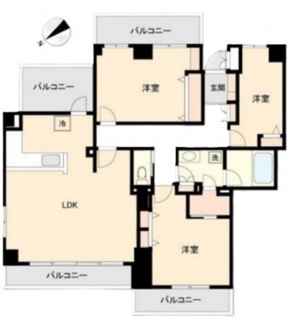 藤沢市片瀬海岸、マンションの間取り画像です