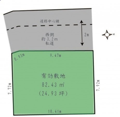 藤沢市大鋸、土地の間取り画像です