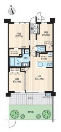 藤沢市辻堂東海岸、マンションの間取り画像です