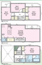 藤沢市藤沢、新築一戸建ての間取り画像です