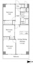 藤沢市羽鳥、マンションの間取り画像です